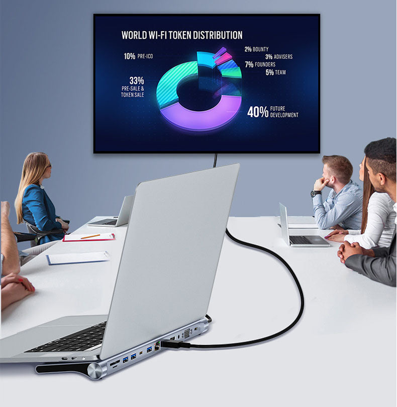 Dual HDMI docking station 12 in 1 high-definition MST USB HUB multi screen display type-c docking station eprolo