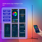 Ambient Floor Lamp RGBIC Corner Light Three-Section Spliced Bluetooth LED Modern Minimalist Table Lamp Voice-Activated Light eprolo