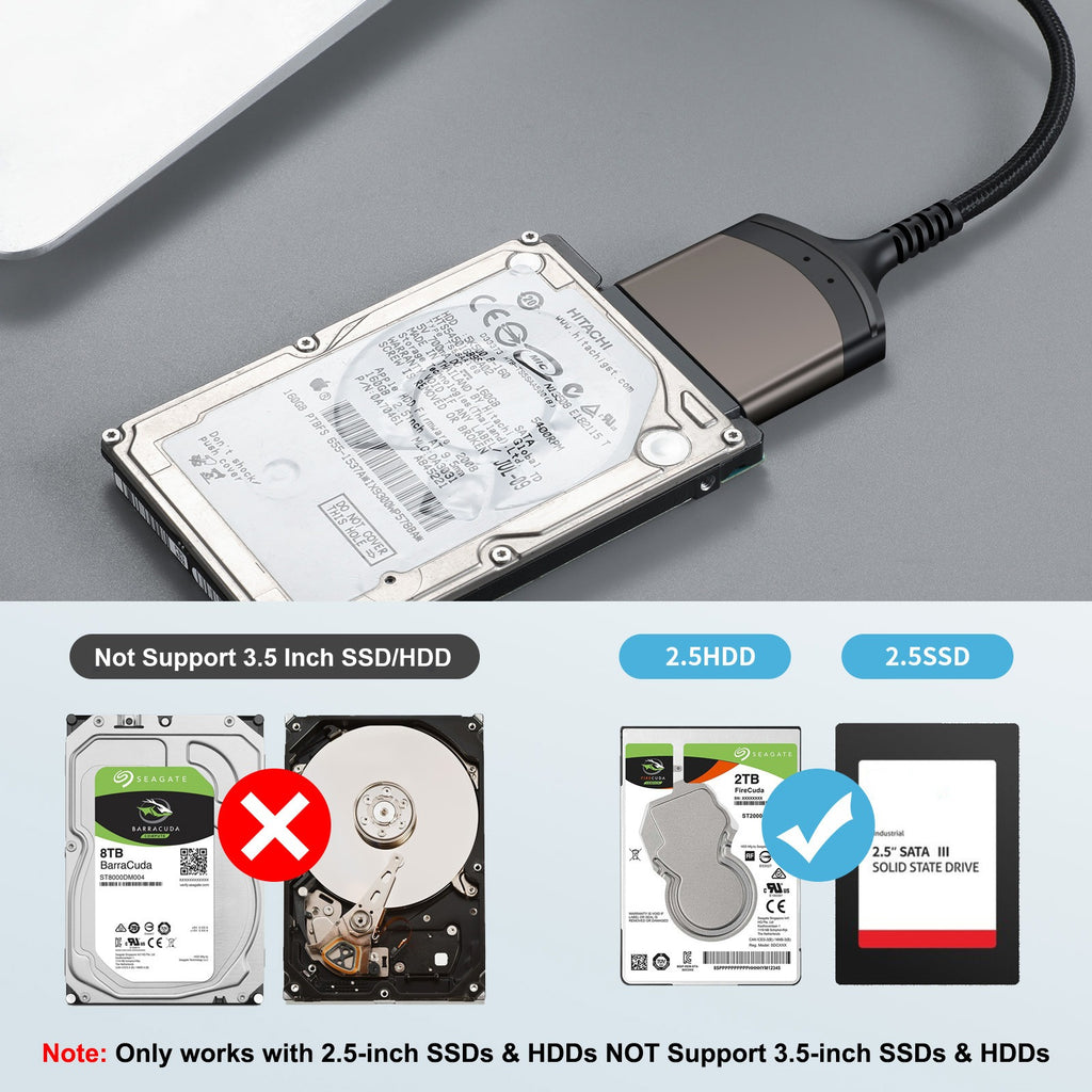 USB 3.0 to SATA Easy Drive Cable Serial Hard Disk 2.5-inch Mobile Hard Disk Adapter Cable USB Aluminum Alloy Shell eprolo