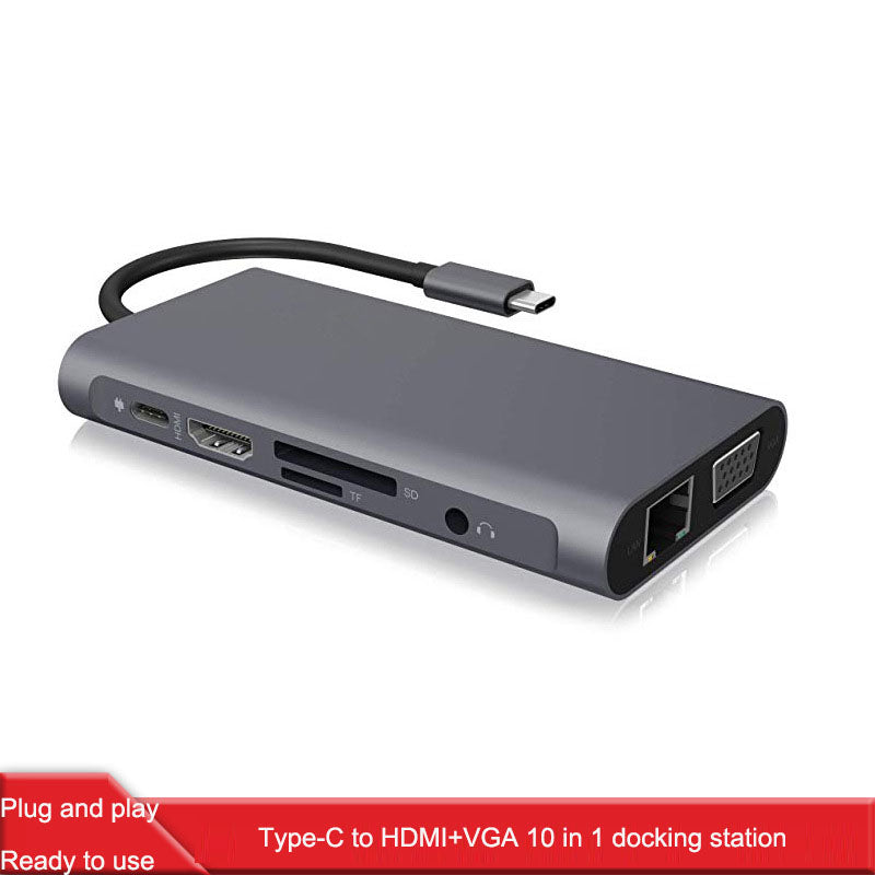 Type-C ten in one HUB docking station, multi in one MacBook laptop aluminum alloy hub eprolo