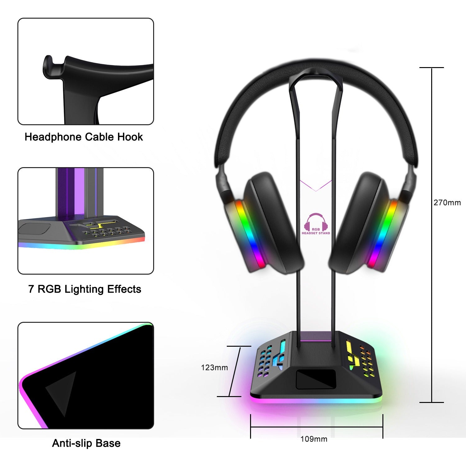 Earphone holder RGB, Amazon's best-selling color changing and glowing esports RGB headphone holder