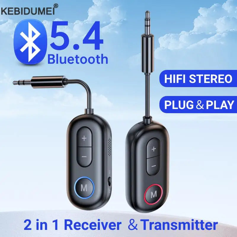 Bluetooth 5.4 receiver transmitter, car mounted AUX 2-in-1 aircraft fitness TV dedicated wireless transmitter eprolo