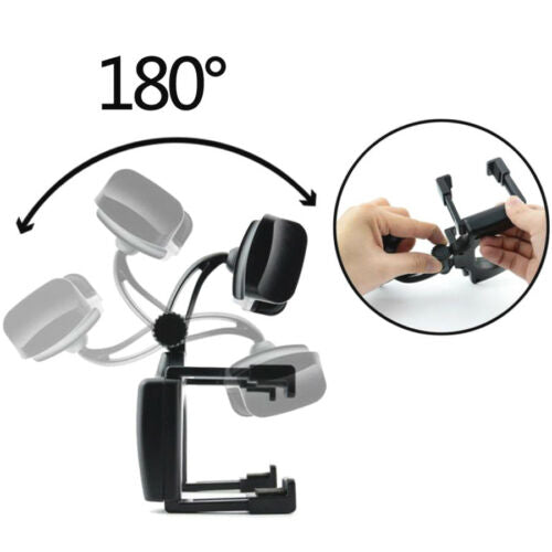 180° adjustable and 360° rotating rearview mirror phone mount, easy to install and suitable for various phone sizes.