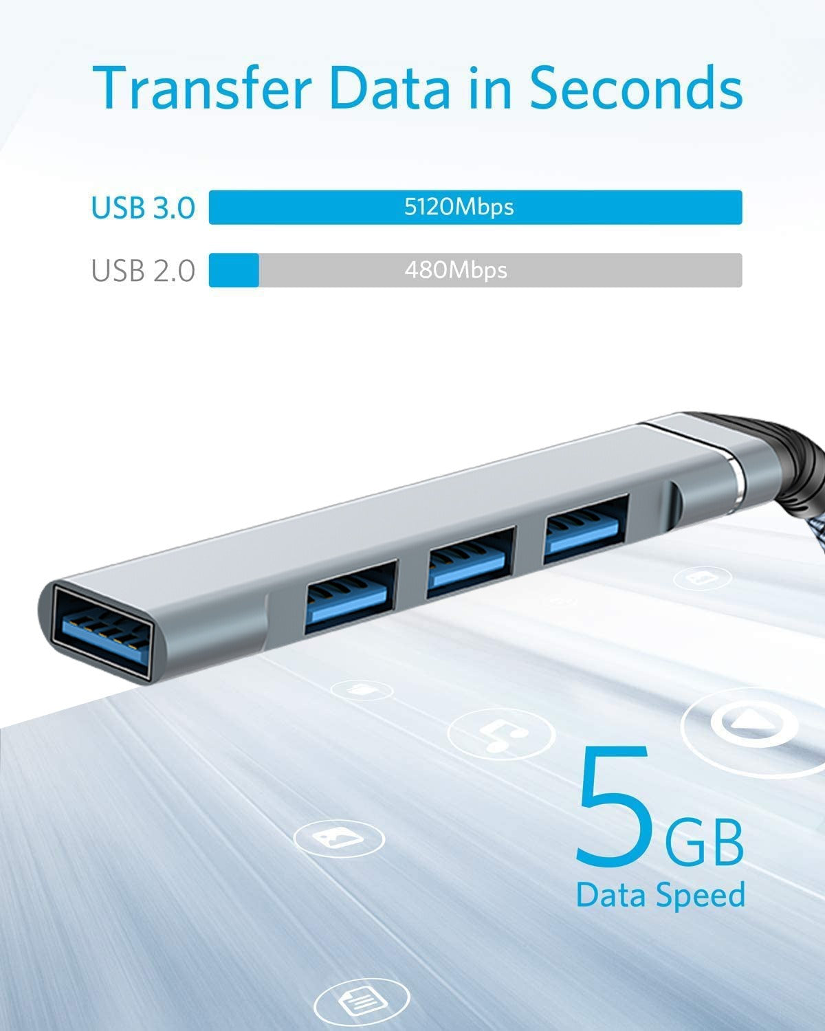USB 3.0 docking station, laptop converter, one to four splitter, USB 3.0 hub docking station eprolo
