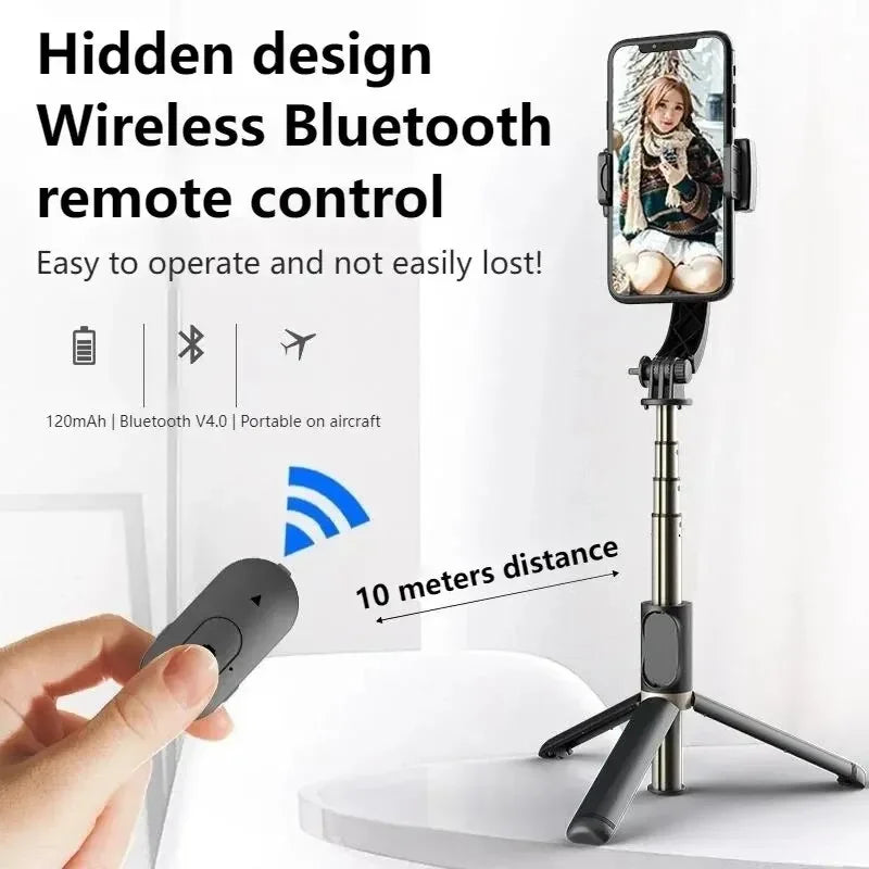 Q08 Gimbal Stabilizer Mobile Phone Video Stabilizer Bluetooth Selfie Stick Tripod for Smartphone Live Vertical Shooting Bracket eprolo