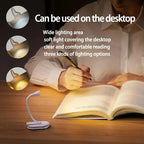 Book Light Reading Lights for Books in Bed Led Book Night Lamp Rechargeable 3 Color Stepless Brightness Clip on Reading Lamp eprolo