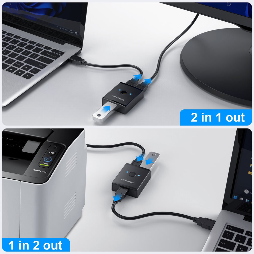 USB 3.0 HUB printer computer sharer 1 in 2 out/2 in 1 out USB 3.0 splitter