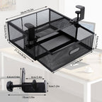 New punch-free under-desk drawer, hidden single-layer shelf, and metal lockable storage basket for office desks. eprolo