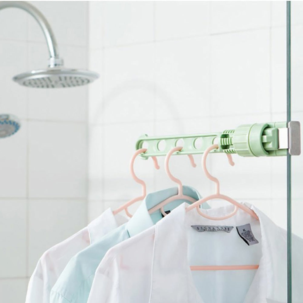 1 pcs Portable Indoor Balcony 5 Hole Clothes Hanging Drying Rack Window Frame Hanger For Coat Towels Home Storage Organizer Tool eprolo