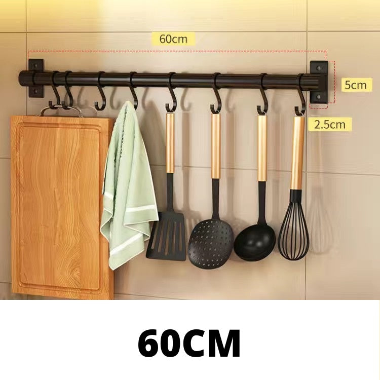 Kitchen Hanging Spoon Hanger Hook Punch-Free Wall-Mounted Wall Hook Rack Supplies Row Hook Sticky Hook Hook Rack eprolo