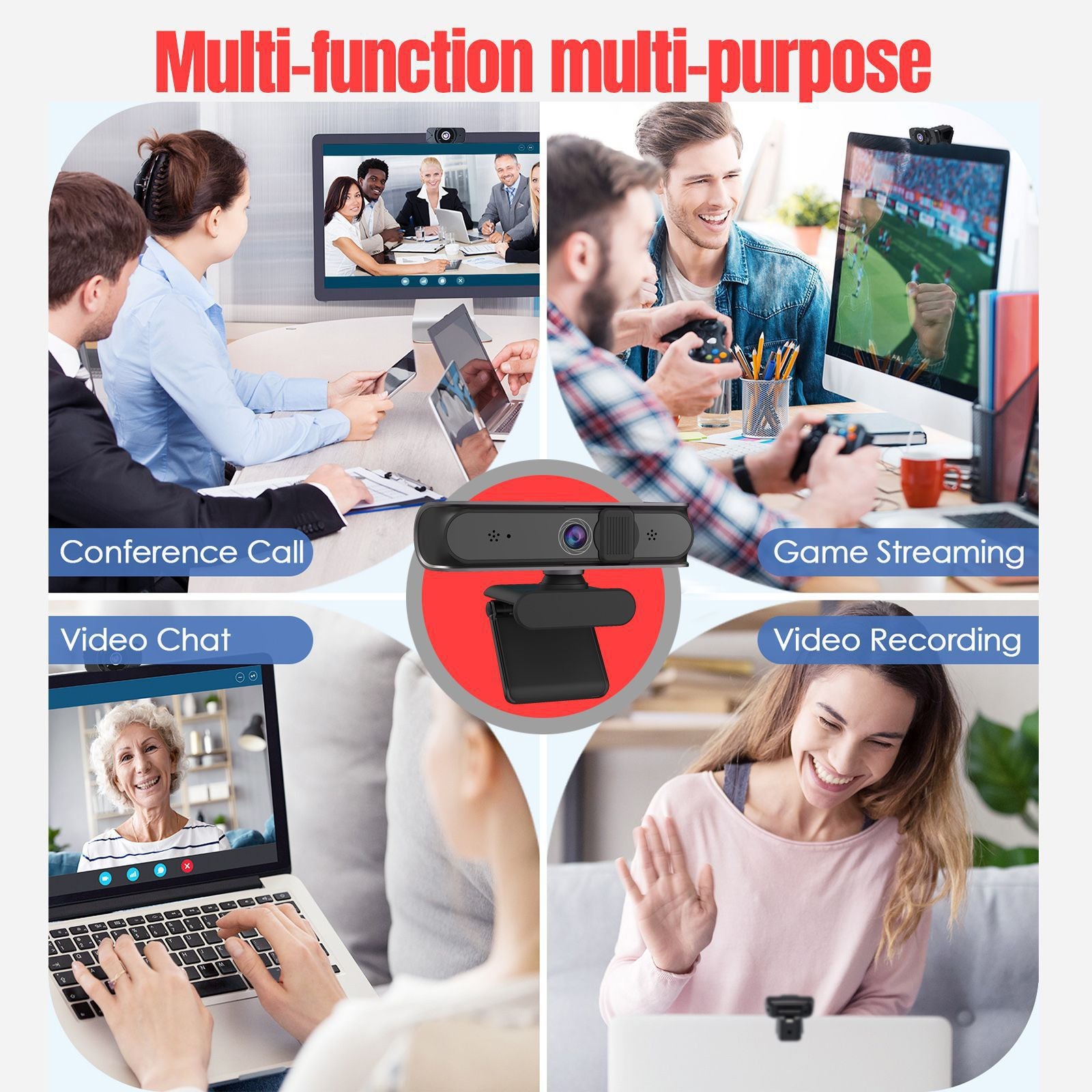 Computer camera with 5 million AF autofocus and support for 1080P video conferencing and online courses eprolo