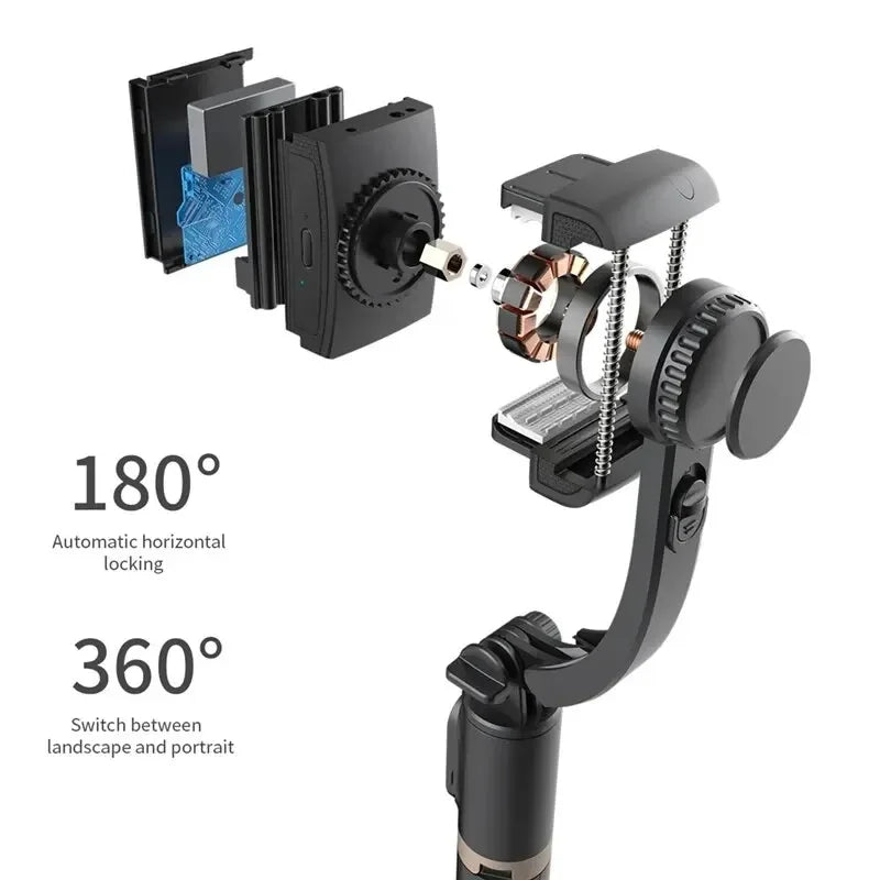 Q08 Gimbal Stabilizer Mobile Phone Video Stabilizer Bluetooth Selfie Stick Tripod for Smartphone Live Vertical Shooting Bracket eprolo