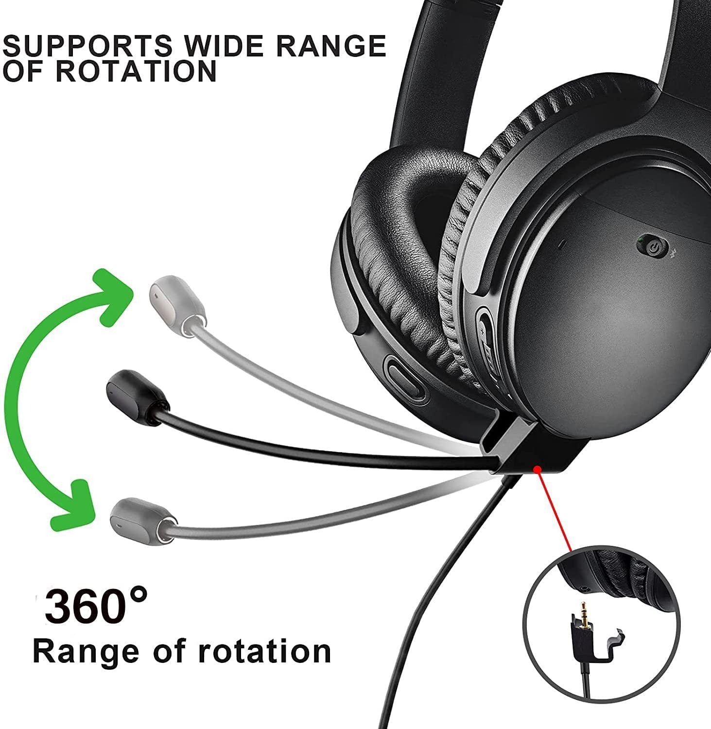 Suitable for Doctor BOSE QC45 earphones with microphone gaming version Mic noise cancelling microphone gaming earphone cable eprolo