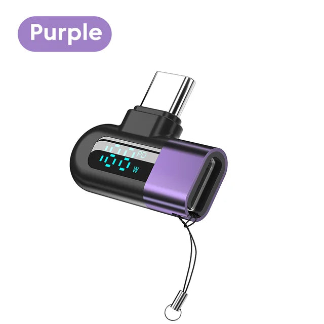 TG adapter 6A intelligent digital display supports 120W fast charging data cable, USB 2.0 port, Type-C adapter eprolo