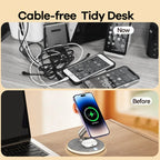 Remax 3 in 1 Magnetic Wireless 15W Charger Stand For iPhone 14 13 12 Pro Airpods Phone Fast Charge Dock Station For Apple Watch