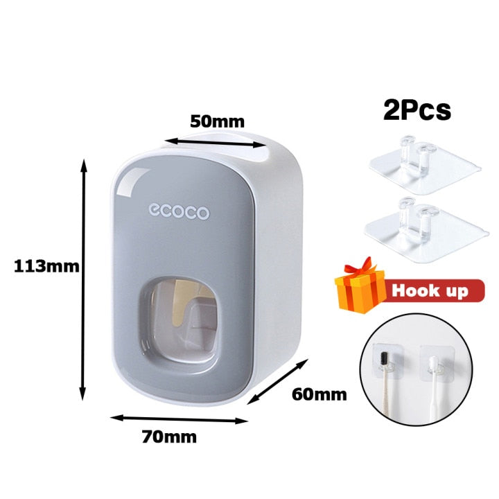 Automatic Toothpaste Dispenser Squeezers Toothpaste Tooth Dust-proof Toothbrush Holder Wall Mount Stand Bathroom Accessories Set eprolo