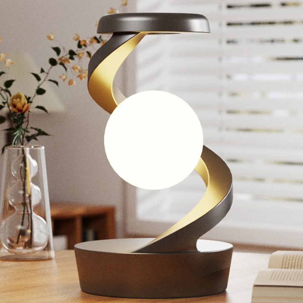Floating and Spinning in Air with LED Moon Lamp RGB Floating Moon Table Lamp with Wireless Phone Charger for Office Bedroom Home eprolo