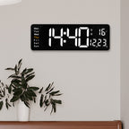 13/16 Inches Large LED Digital Wall Clock ,Wall Mounted Remote Control Temperature Date Week Display Timer Dual Alarm Clock