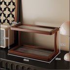 2-Tier Bamboo Spice & Cosmetic Organizer with Acrylic Base, Countertop Storage for Small Spaces eprolo