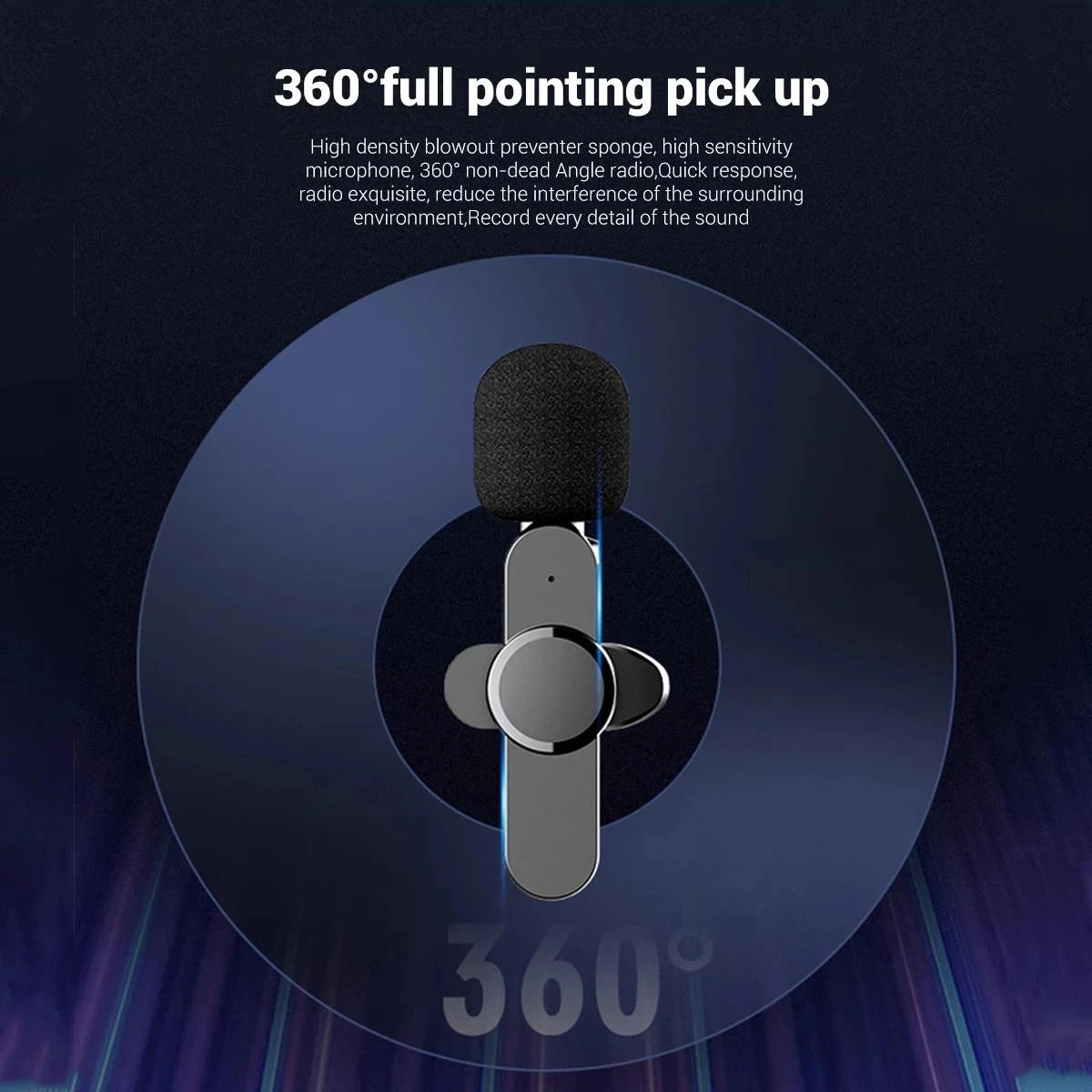 Wireless Lavalier Microphone Lapel Mic Mini For iPhone Android Cell Mobile Phone PC Tiny Micro Tie Mikrofon Mike Dual Bluetooth eprolo