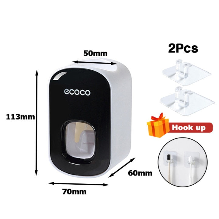 Automatic Toothpaste Dispenser Squeezers Toothpaste Tooth Dust-proof Toothbrush Holder Wall Mount Stand Bathroom Accessories Set eprolo