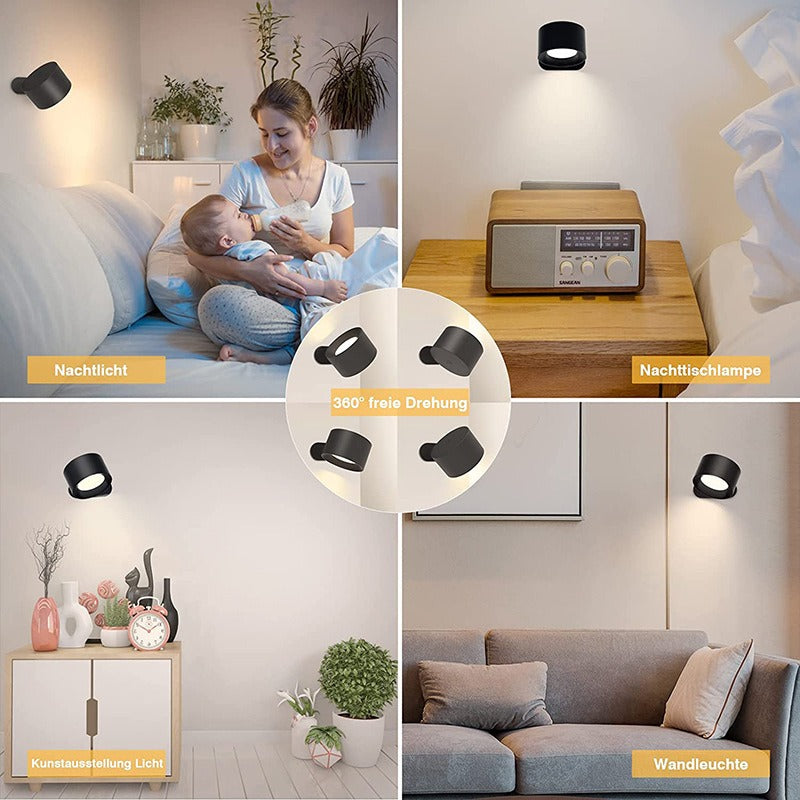USB charging wall light LED bedside reading light charging portable touch adjustment night light magnetic suction cabinet light eprolo