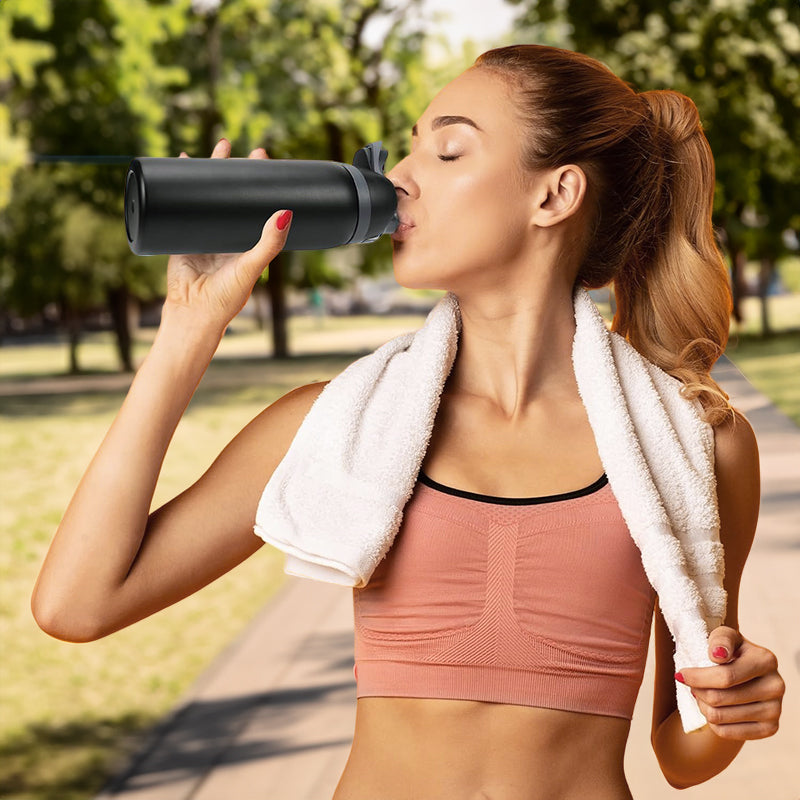 Insulated Stainless Steel Water Bottle (24OZ/32OZ), with straw, BPA-Free, great for sports and travel. eprolo