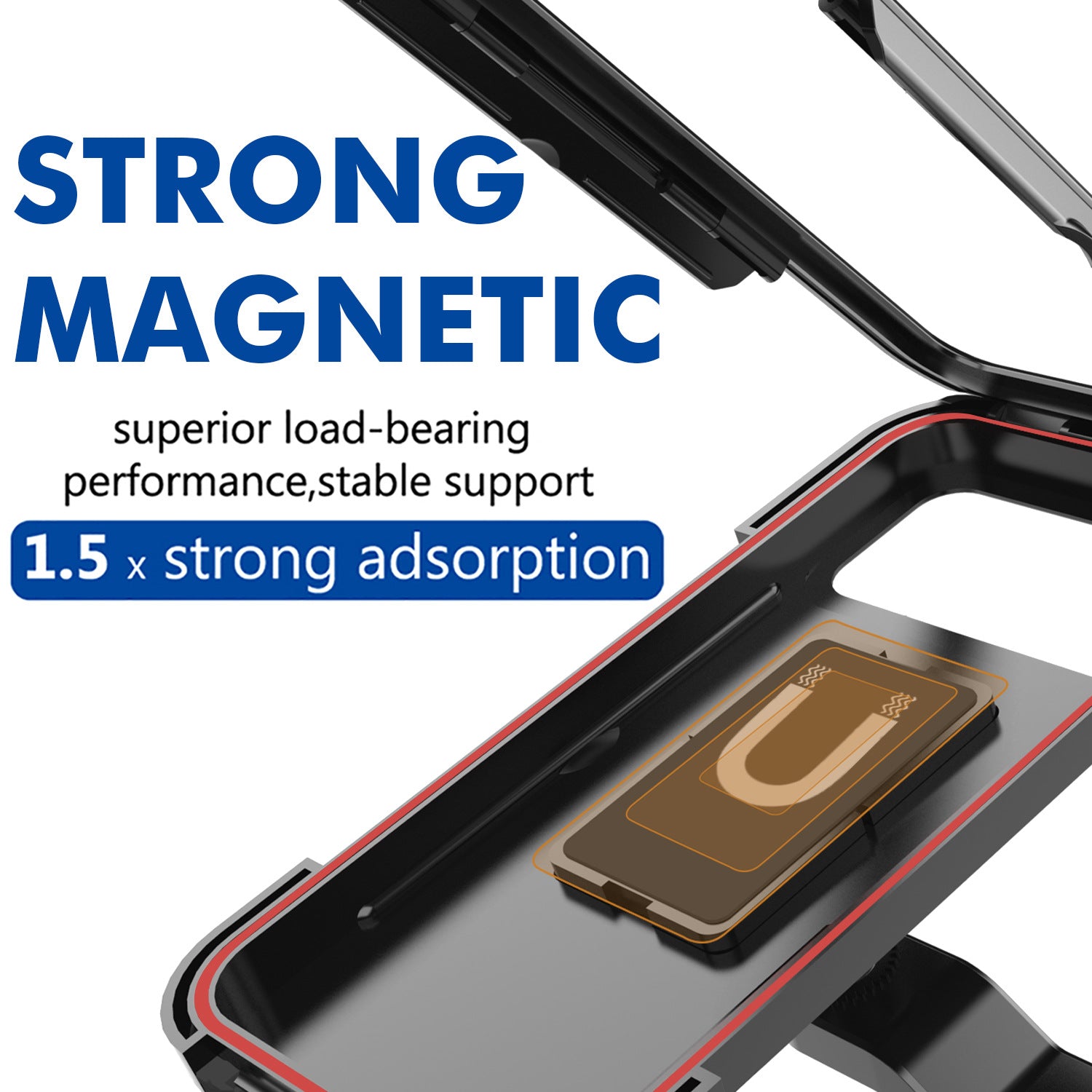 Magnetic Bicycle Phone Holder with strong adsorption and stable support, ideal for electric motorcycles and navigation use.
