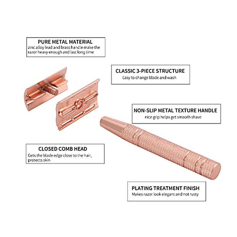 Old style shaver for both men and women, lightweight double-sided shaving blade, kraft paper packaging, alloy beard blade eprolo