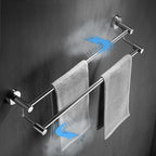 304 stainless steel towel rack, non perforated, bathroom towel double pole hanging rack, household towel rack eprolo