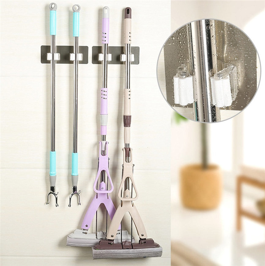 Wall Mounted Mop Organizer Holder Brush Broom Hanger Storage Rack Kitchen Tool Wall Housekeeper Random Colorful 17.8*7cm eprolo