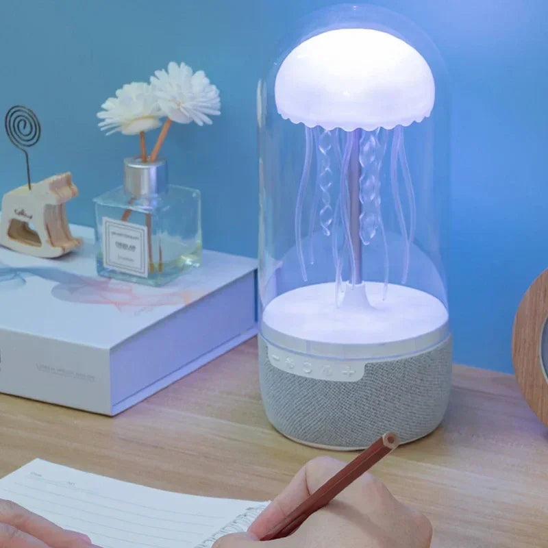 Creative Colorful Jellyfish Lamp Bluetooth Speaker HiFi Stereo 1800mAh Sports Jellyfish Speaker with Lights for Home Office eprolo