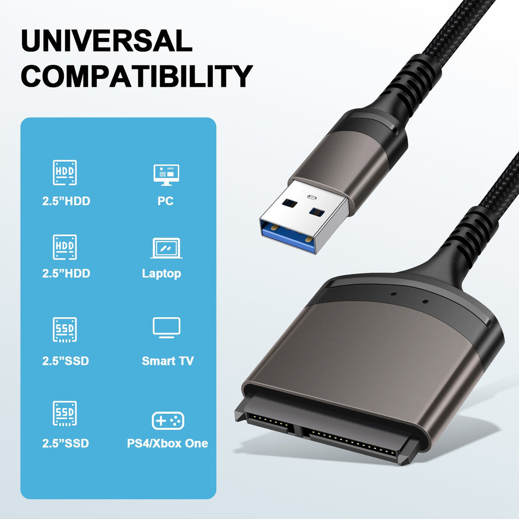 USB 3.0 to SATA Easy Drive Cable Serial Hard Disk 2.5-inch Mobile Hard Disk Adapter Cable USB Aluminum Alloy Shell eprolo