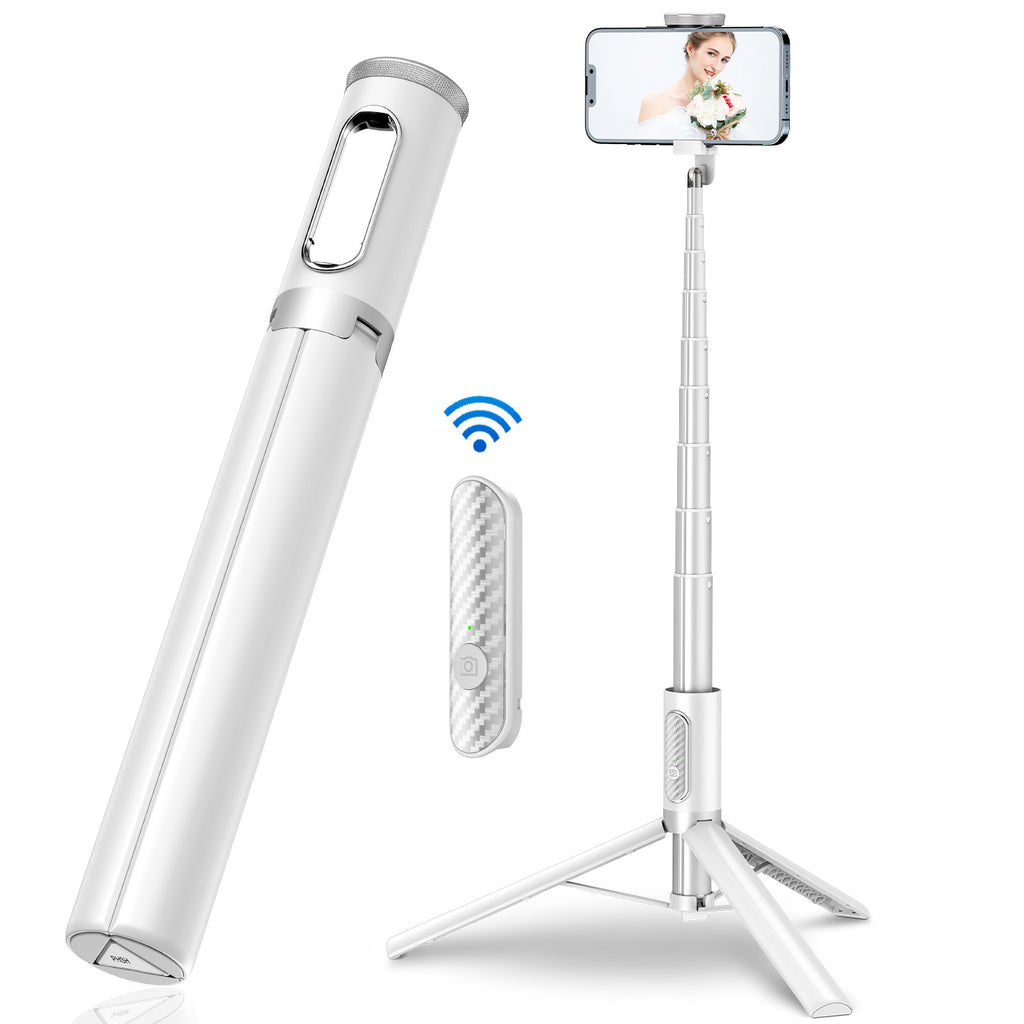 New 150cm Long Selfie Stick Tripod Carbon Fiber Plastic Detachable Remote Control AB202 Max Phone Compatibility Rotatable eprolo