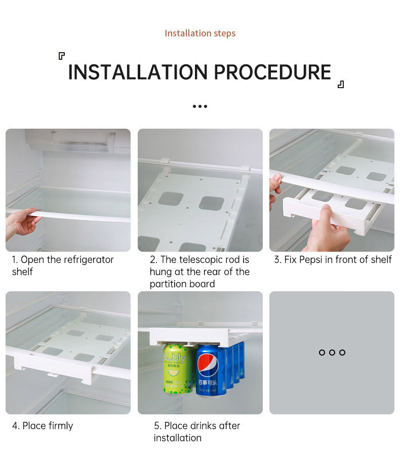 Refrigerator hanging shelf creative new space saving pop-top can storage beverage coke beer storage rack eprolo