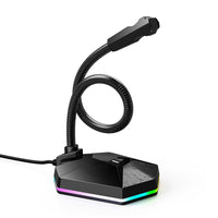 New microphone RGB luminous bendable USB microphone no drive voice chat video conference microphone eprolo
