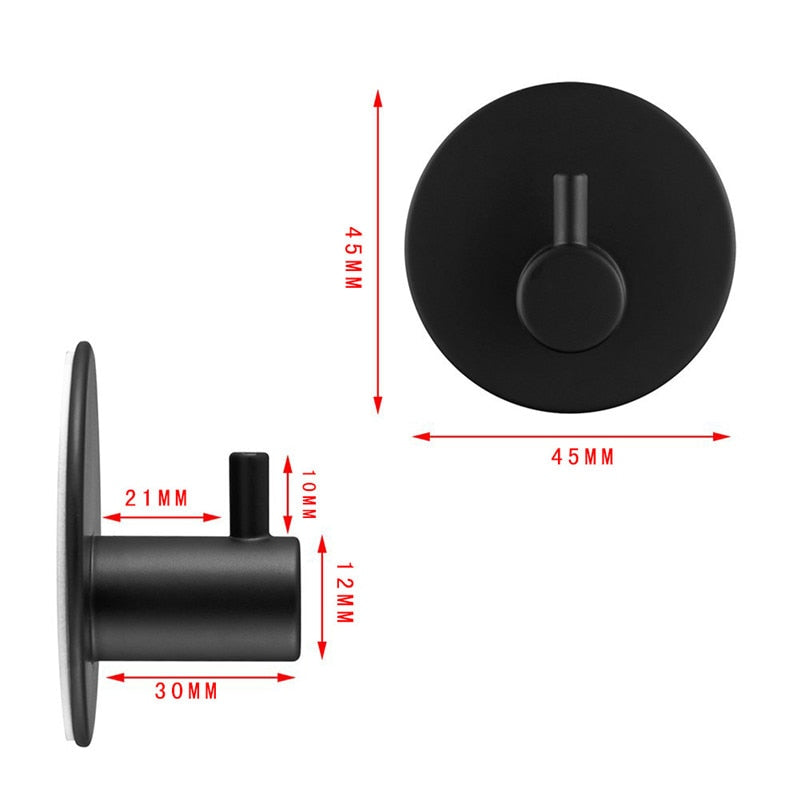 SUS304 Black Robe Hook Wall Hook Towel Hook for Bathroom Stainless Steel Coat Hook Rustproof Hook Hanger for Kitchen Hardware eprolo