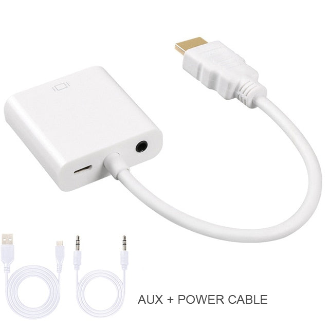 High Quality HDMI to VGA Adapter Male To Famale Converter Adapter 1080P Digital to Analog Video Audio For PC Laptop