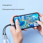 Typec headphone adapter 2-in-1 wired audio charging converter with round hole Typec one/two adapter