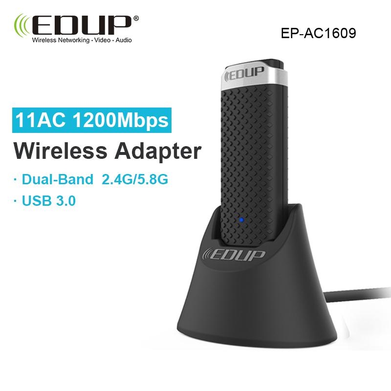 EDUP  WiFi Adapter 5Ghz High Speed 1200mbps  Receiver with 1 meter extend cable based 802.11ac USB 3.0  Adapter