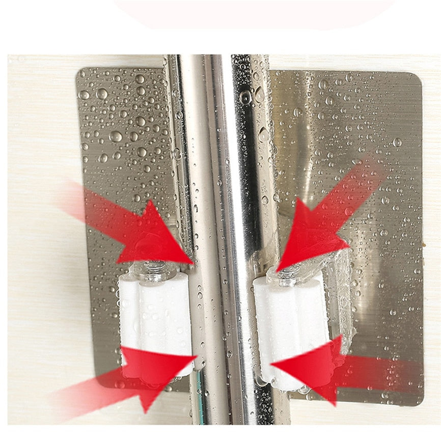 Wall Mounted Mop Organizer Holder Brush Broom Hanger Storage Rack Kitchen Tool Wall Housekeeper Random Colorful 17.8*7cm eprolo