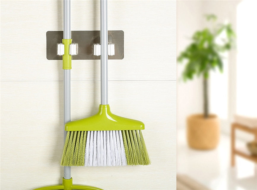 Wall Mounted Mop Organizer Holder Brush Broom Hanger Storage Rack Kitchen Tool Wall Housekeeper Random Colorful 17.8*7cm eprolo