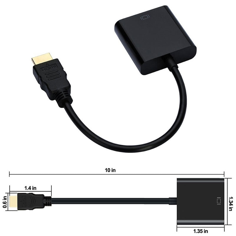 High Quality HDMI to VGA Adapter Male To Famale Converter Adapter 1080P Digital to Analog Video Audio For PC Laptop