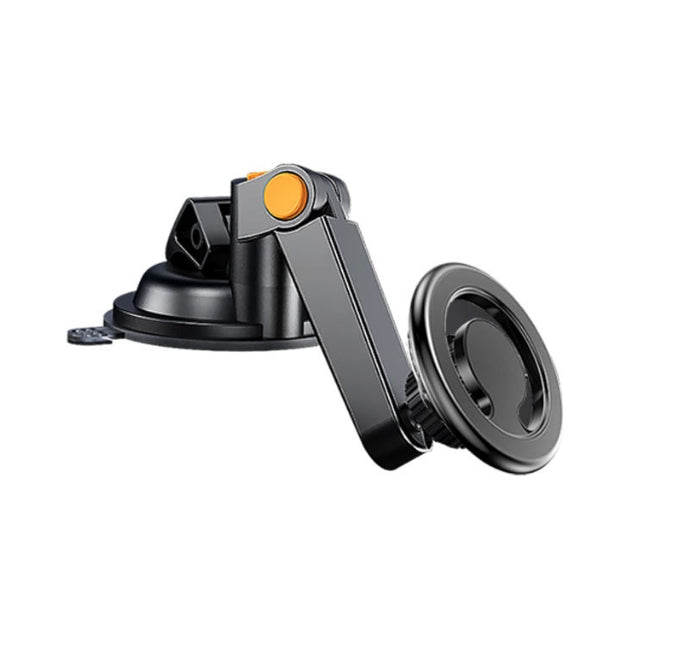 360 degree rotating Apple 14/13 Magsafe magnetic car phone holder with adjustable arm and suction base for windshield or dashboard.