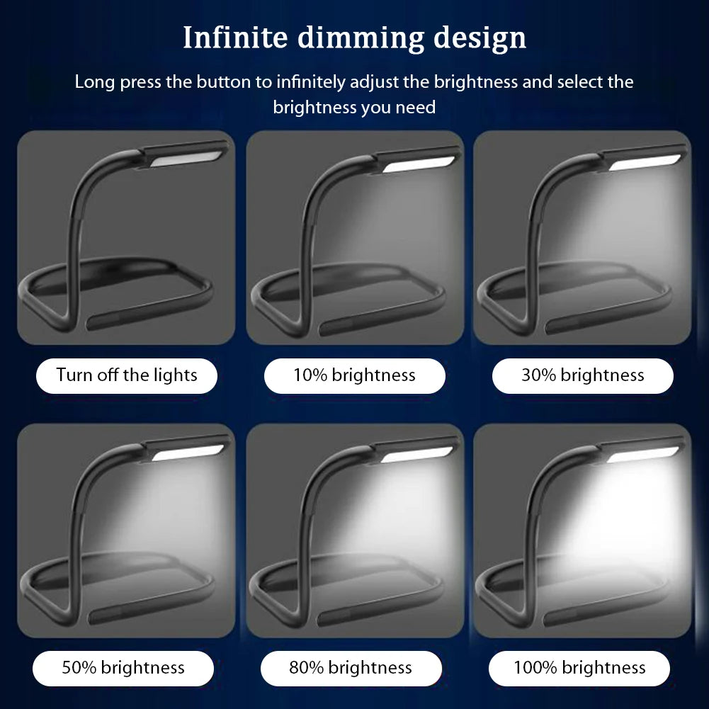 Neck Reading Light Book Lights Reading in Bed Bendable Long Lasting Portable USB Rechargeable Novelty Flexible LED Book Lighting eprolo