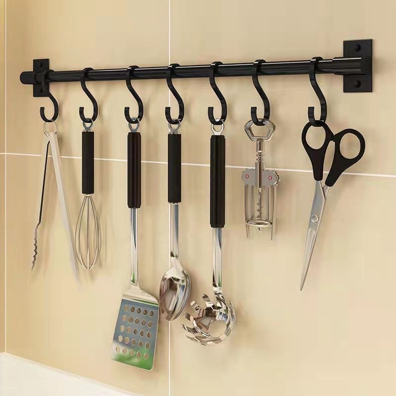 Kitchen Hanging Spoon Hanger Hook Punch-Free Wall-Mounted Wall Hook Rack Supplies Row Hook Sticky Hook Hook Rack eprolo
