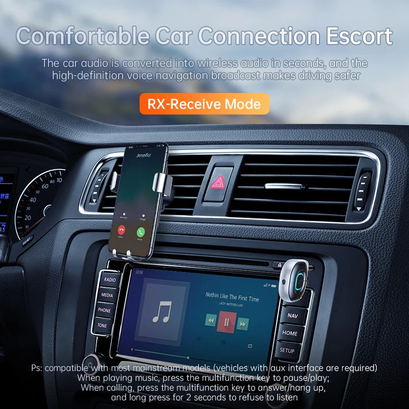 Bluetooth 5.3 receiver transmitter, car mounted AUX 2-in-1 audio box, TV, wireless headphones, audio eprolo