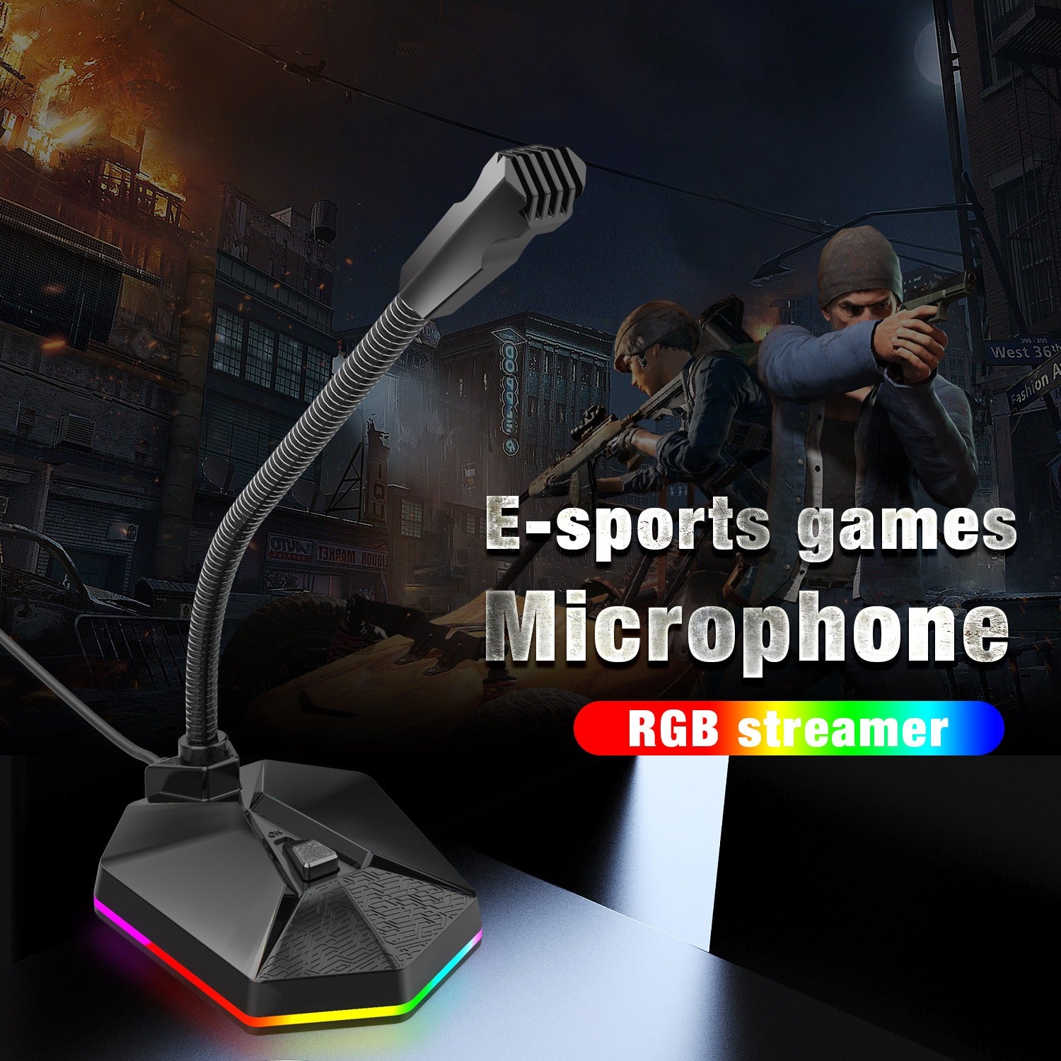 New microphone RGB luminous bendable USB microphone no drive voice chat video conference microphone eprolo