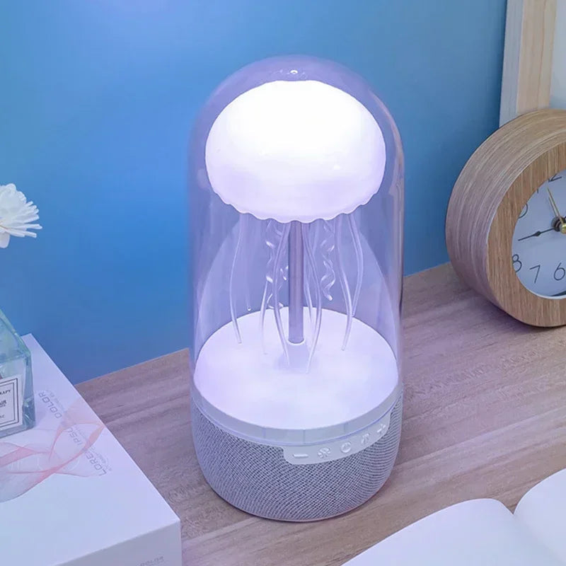 Creative Colorful Jellyfish Lamp Bluetooth Speaker HiFi Stereo 1800mAh Sports Jellyfish Speaker with Lights for Home Office eprolo