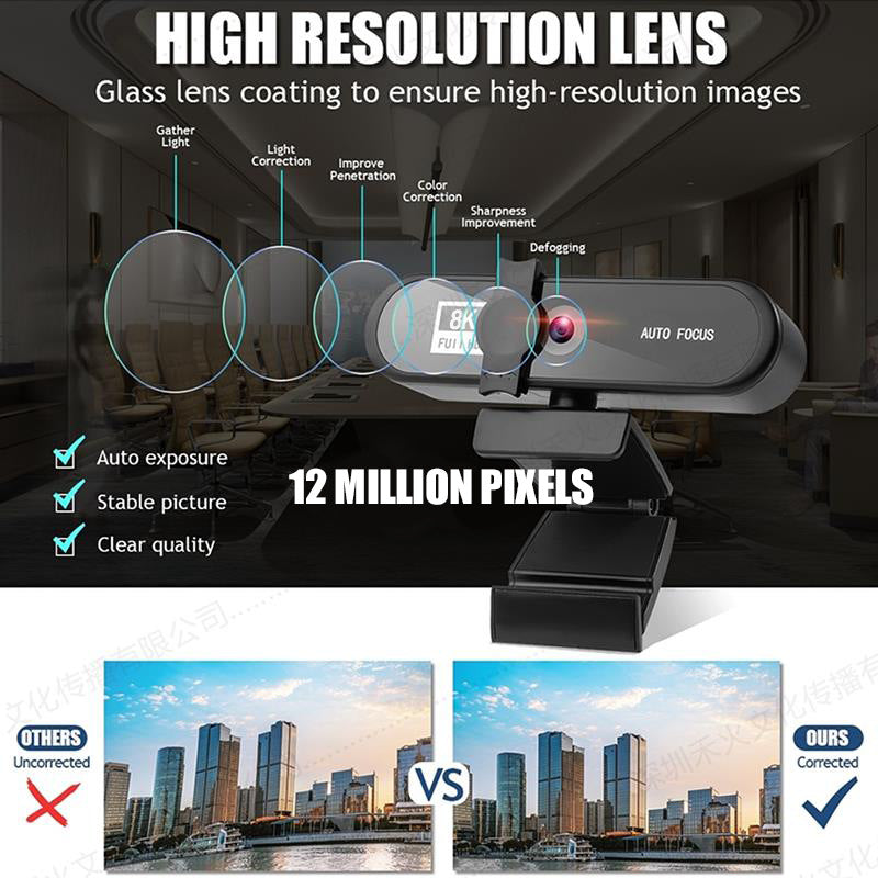 4k Beauty Auto Focus 1080p Computer Camera 8K Network USB Live Webcam 2K Drive Free eprolo